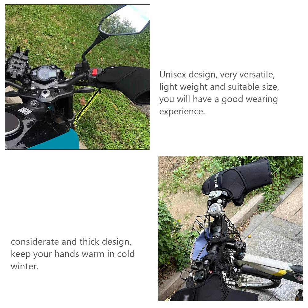 Motorcycle Grips Suitable Size Hand Warmer Gloves Fine Stitching Handbar Mitts Outdoor Stretch Knitted Fabric Scooter Cover