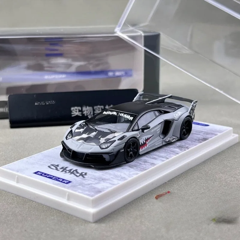SC 1:64 Lamborghini GT EVO Shark Mouth Coating Alloy Die Casting Model,  small proportion ornaments,A creative gift for boys.
