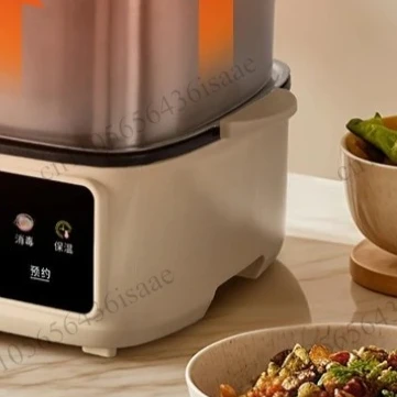 3 Layer Full Steel Electric Steamer LCD Smart Timer Household Multi Cooker Anti-Corrosion Easy Clean