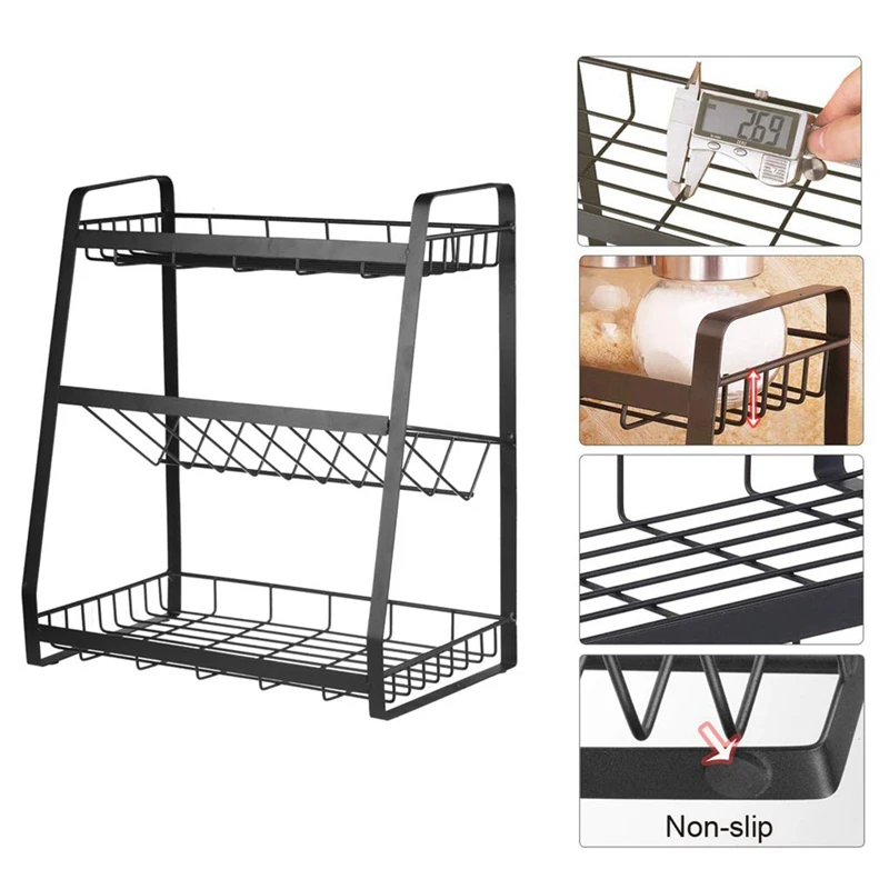 1 шт. металлическая стойка для специй, кухонная полка для специй, подставка для специй, подставка для специй, подставка для специй, подставка для специй