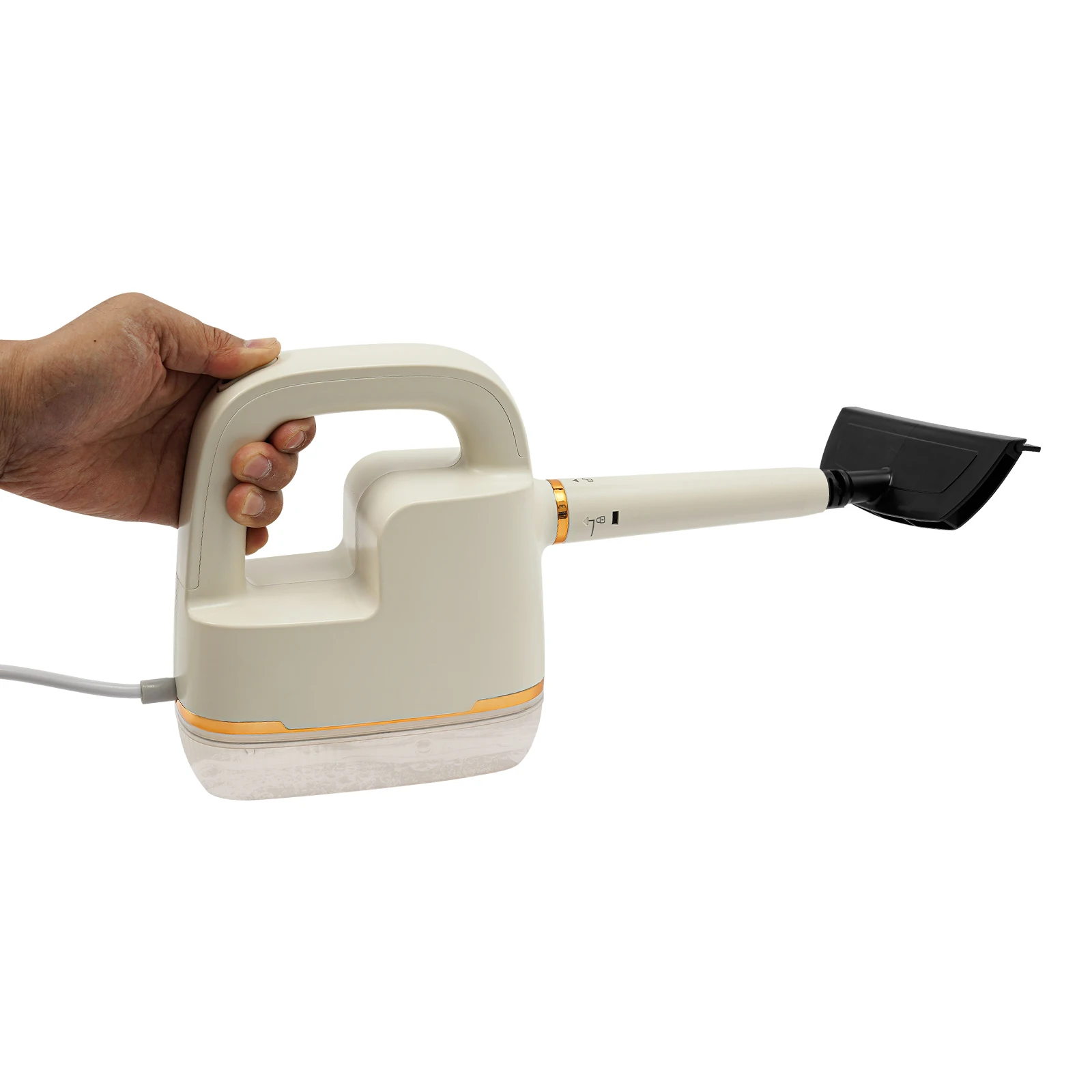 Limpador a vapor de alta temperatura, limpador a vapor portátil com display digital, limpador a vapor doméstico com vários acessórios, bege