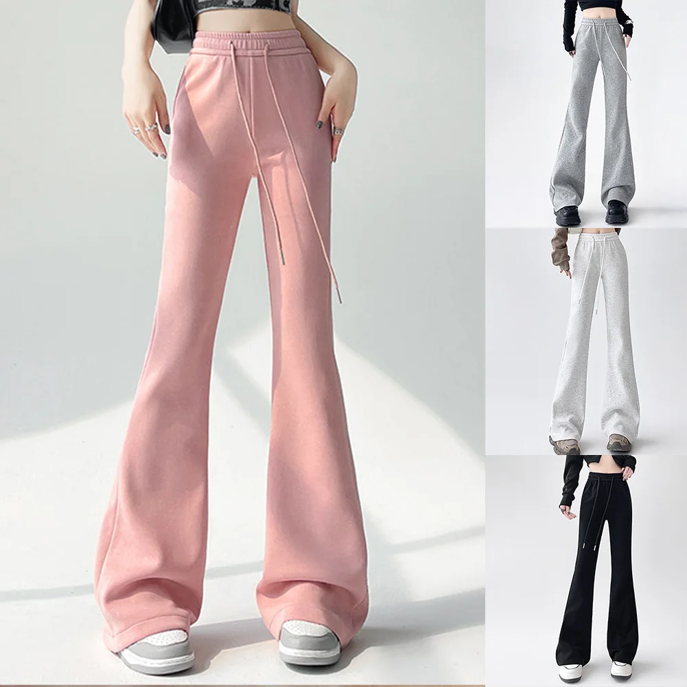 Familienversammlungen, lässige Ausflüge, lässige Hose mit weitem Bein, einfarbige Schlaghose, trendige, modische, bequeme Alltagshose mit weitem Bein