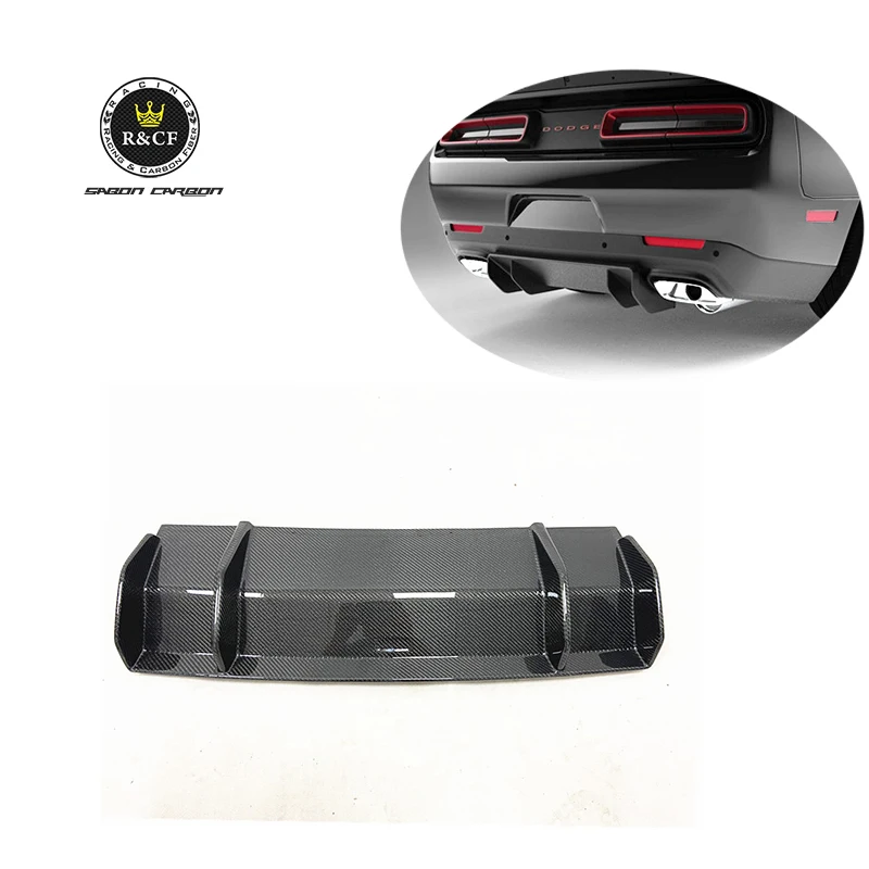 15-19  Carbon Fiber Rear Bumper Lip Diffuser Lip For Dodge Challenger Hellcat