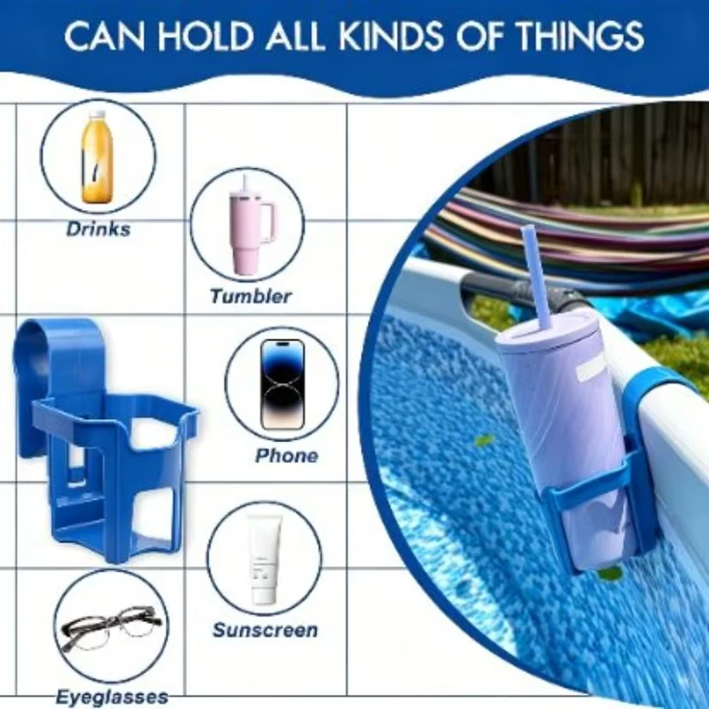 Multifunctional Detachable Poolside Cup Holder Hanging Organizer for Drinks Phone Towel Glasses Swimming Pool Spa Hot Tub Supply