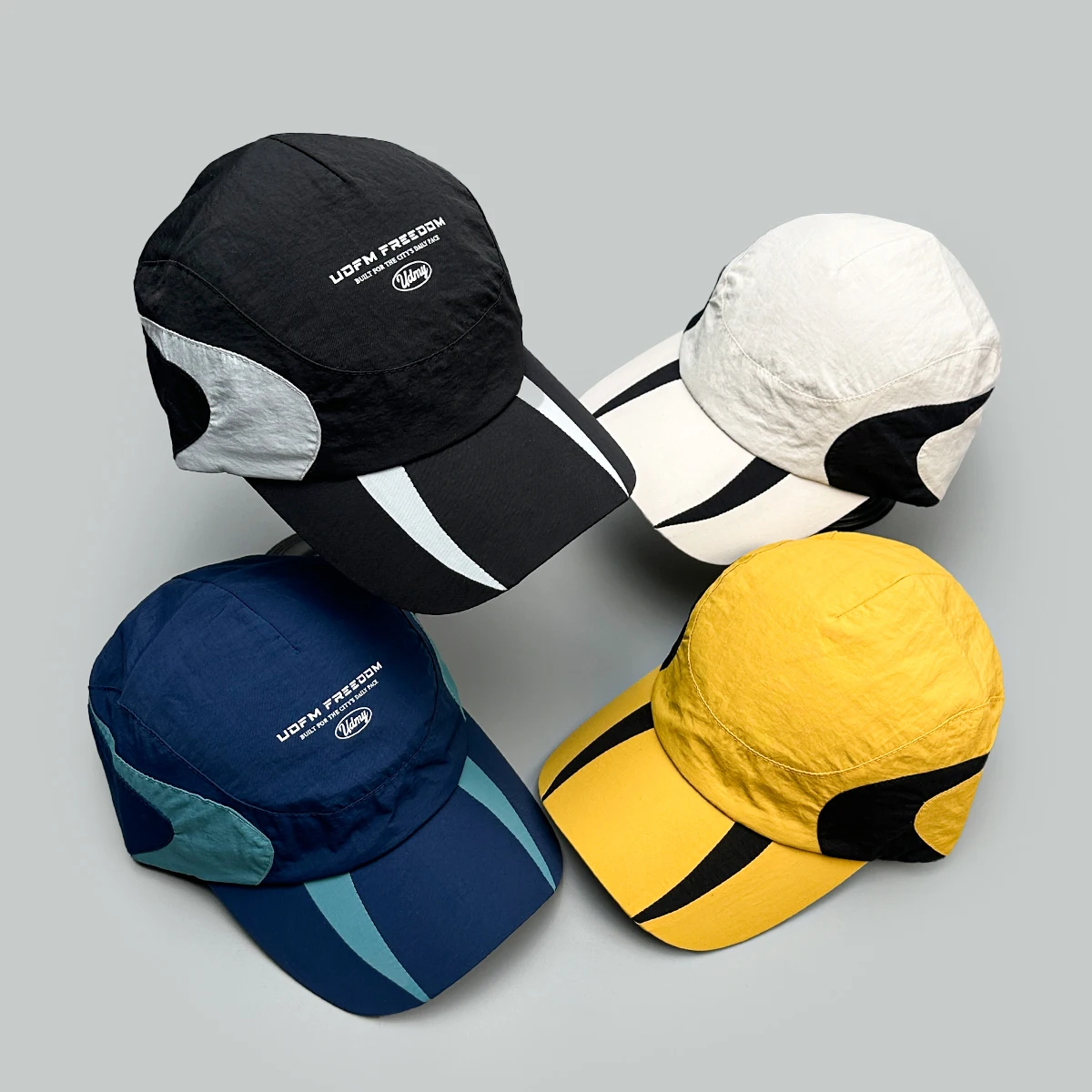 Hip-hop Quick-dry Letters Solid Baseball Hats New Men Women Sunshade Color Block Versatile Outdoor Fashion Personal Peaked Caps