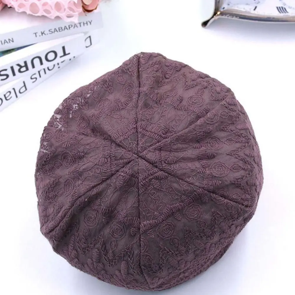 Topi Beanie Berongga Motif Bunga, Topi Baseball Wanita Bordir Bernapas, Topi Berpinggiran, Penutup Kepala, Turban, Topi Beanie Wanita Remaja