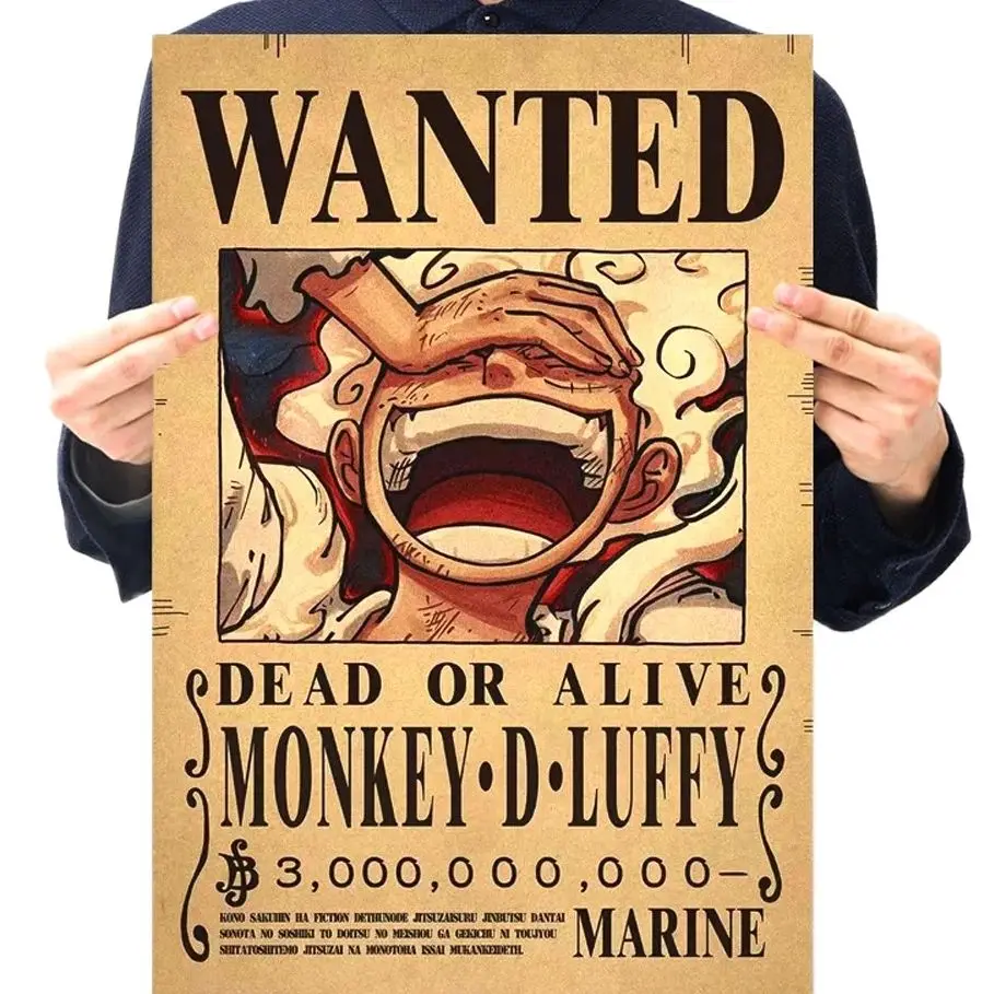 Neues Kopfgeld plakat ein Stück Anime Figur Ruffy Vintage gesucht Warrant Poster Raum Wand dekoration Gemälde Kraft papier Poster