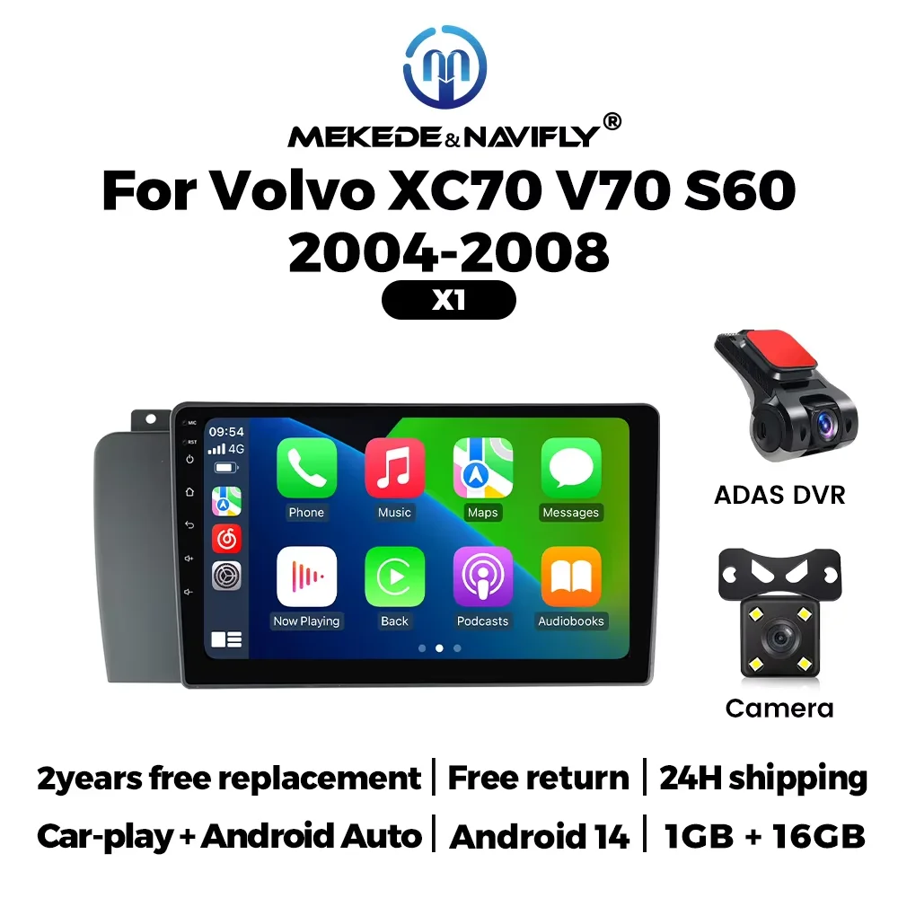 MEKEDE 9 inch Autoradio Carplay GPS MP5 Speler Voor Volvo XC70 V70 S60 2000-2009 Auto Multimedia Speler FM Audio Stereo Head Unit