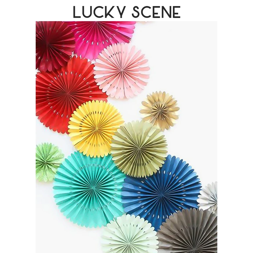 30cm Paper Flower Fan Wedding Wedding Arrangement Party Supplies Holiday Window Decoration 20 Solid Colors S00123