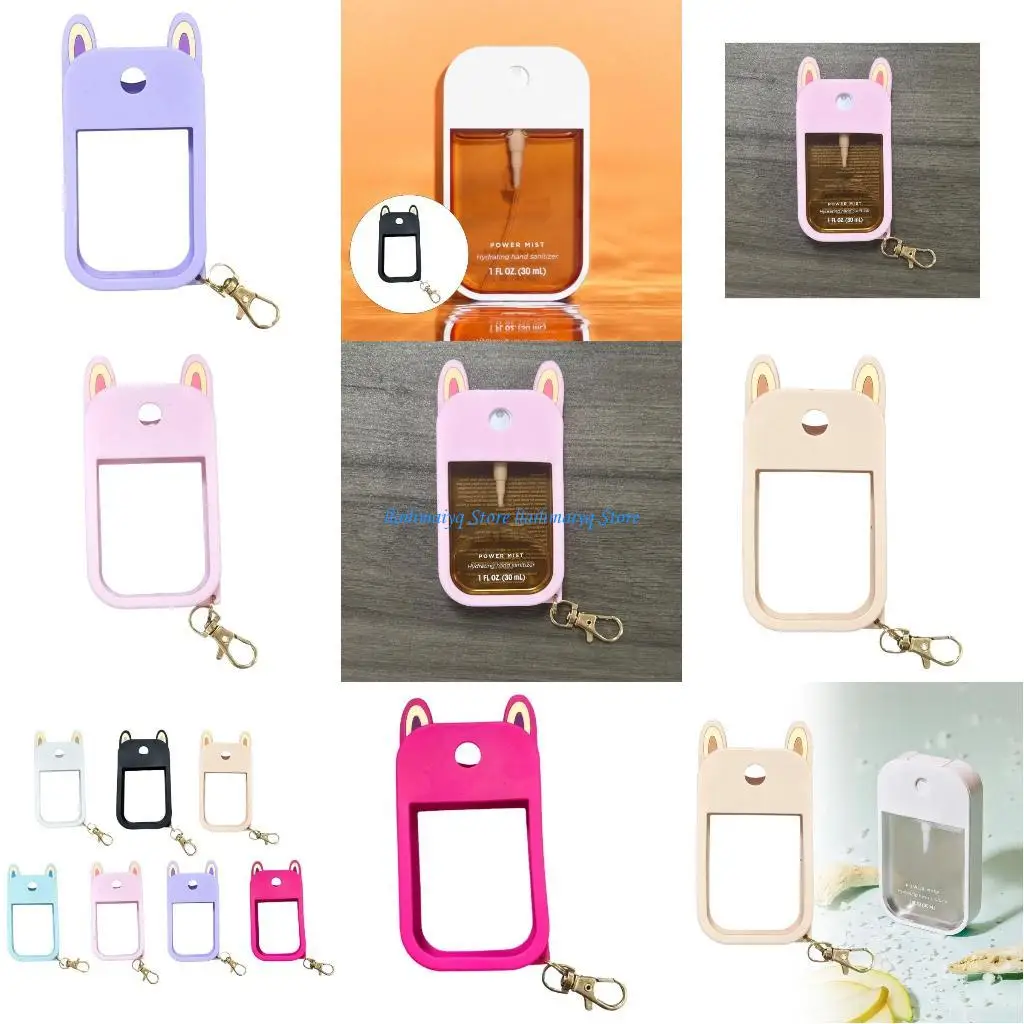 

573B Reusable Sanitizer Bottle Case Sleeve Silicone Holder Hanging Accessory