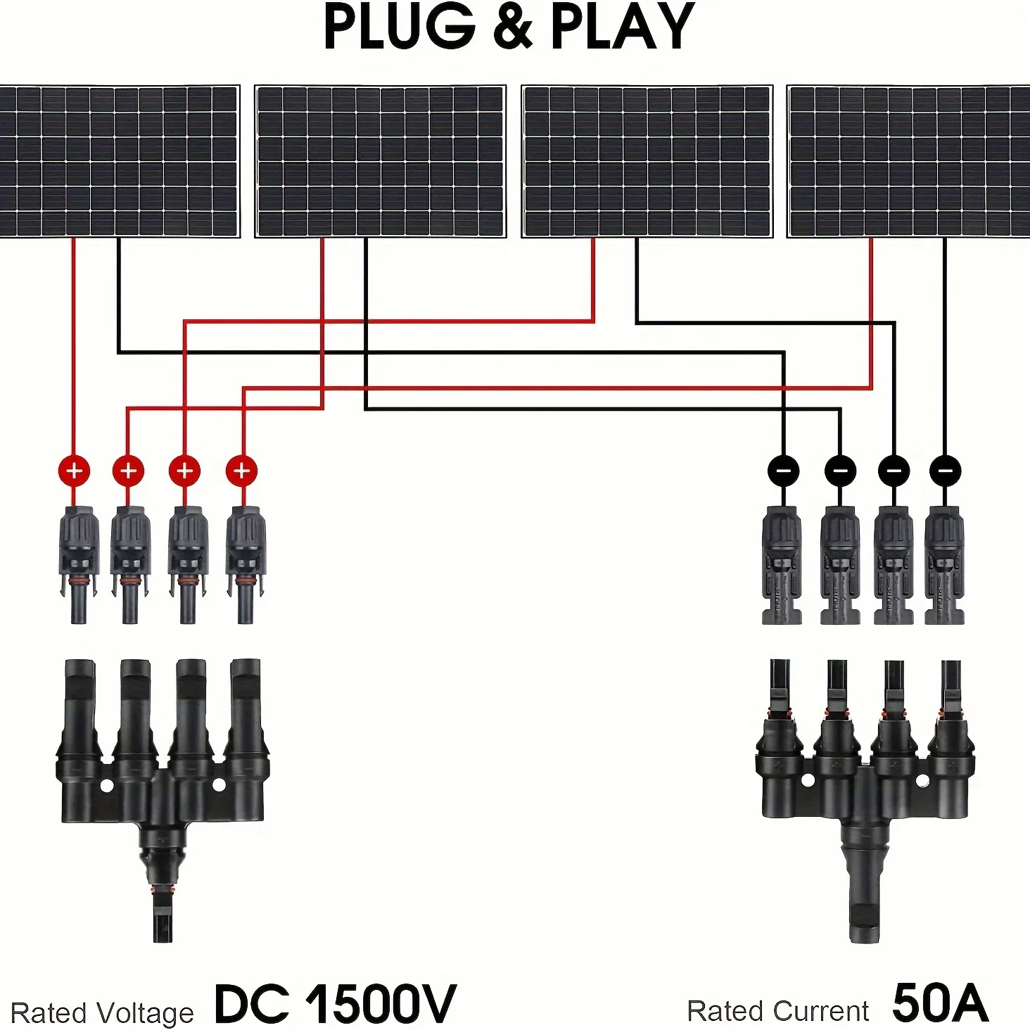 1 Pair T2/T3/T4/T5/T6 Male&Femal Branch PV Solar panel Cable Connectors 30A 1000V Electrical Photovoltaic Panel Wire Connector