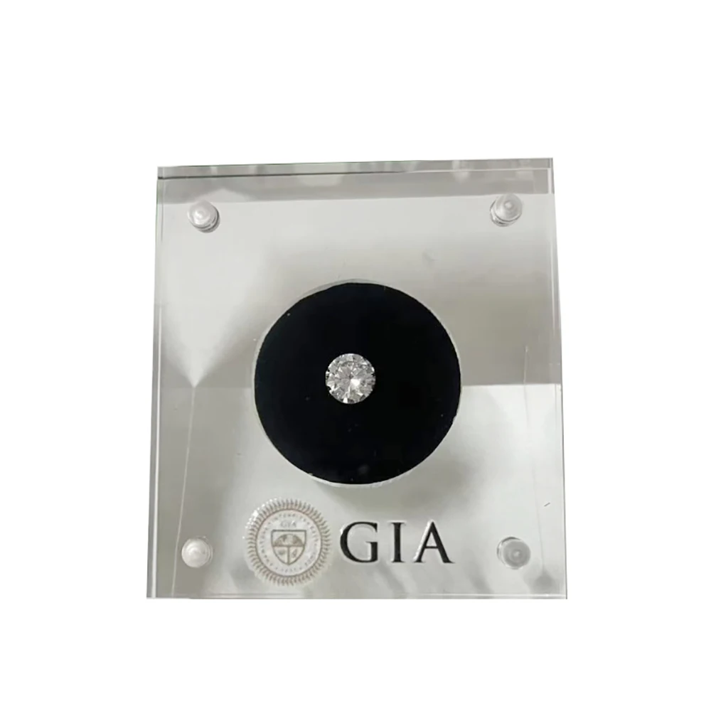 Clear Diamond Storage Box Transparent Loose Gemstone Jewelry Display Stand Gems Organizer Bare Stone CVD IGI Zircon Show Box