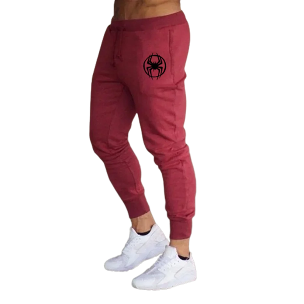 Moletom estampado com cordão masculino, calça elástica, casual esportiva, fina, solta para fitness, primavera, outono