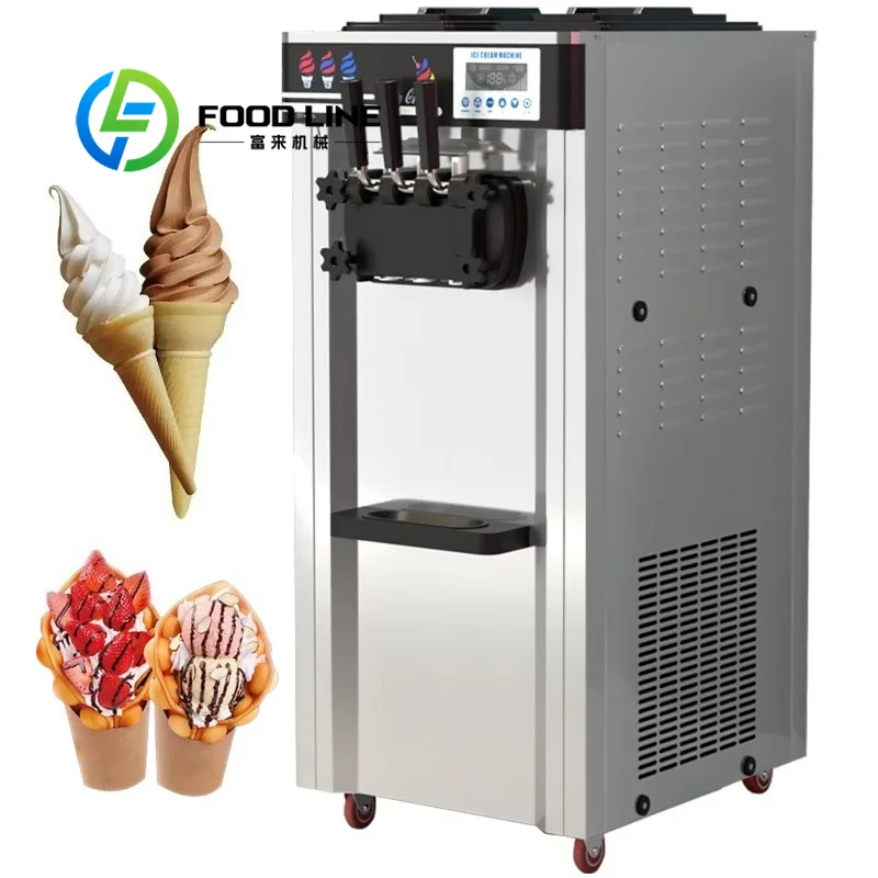Ice Cream Making Machine Intelligent Digital Display Real-Time Monitors Internal Temp Hopper Level And Equipment Running Status