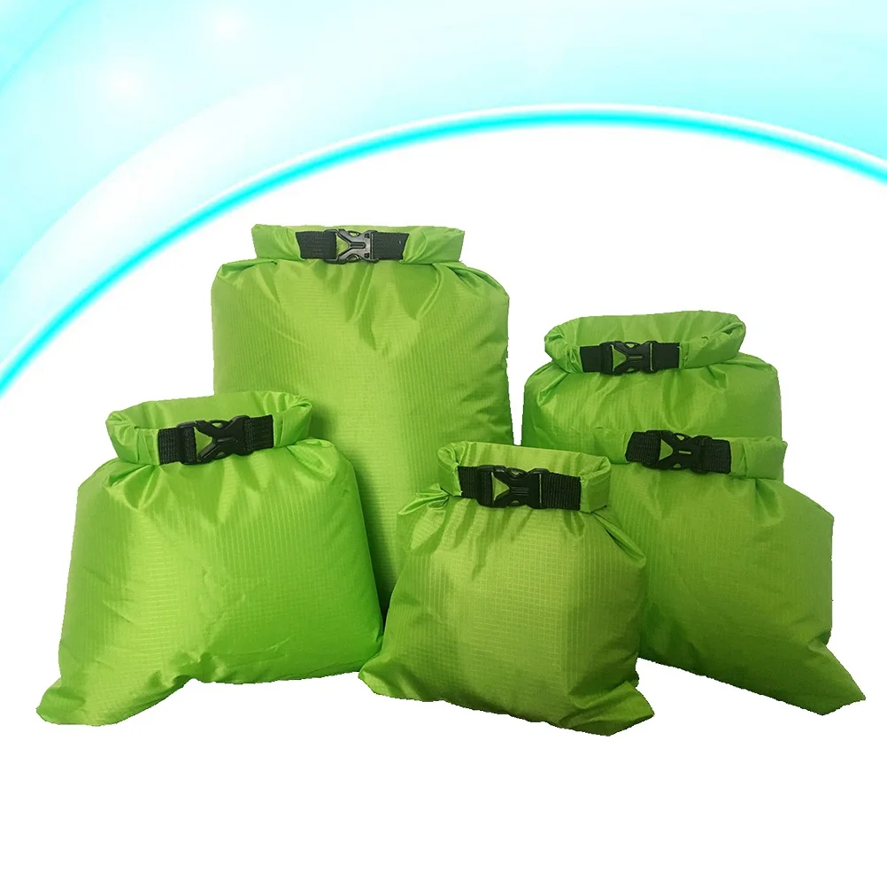 5Pcs Waterproof Dry Bags Set Multipurpose Lightweight Roll-Top Sealed Storage Pouch for Camping Boating Kayaking Rafting