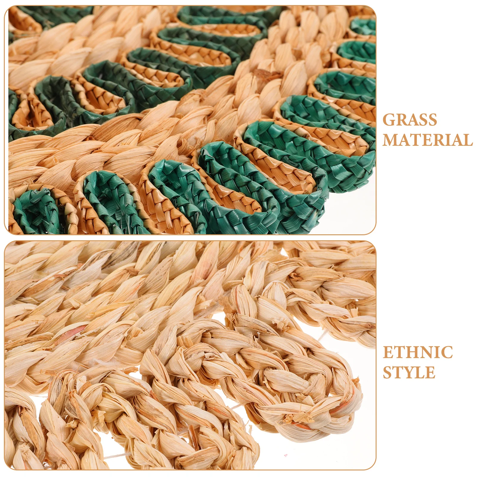 

3pcs Ethnic Style Woven Wall Decor Grass Pendant Home Bedroom Nursery Room Living Room Ornament Unique Handmade Rattan Macrame
