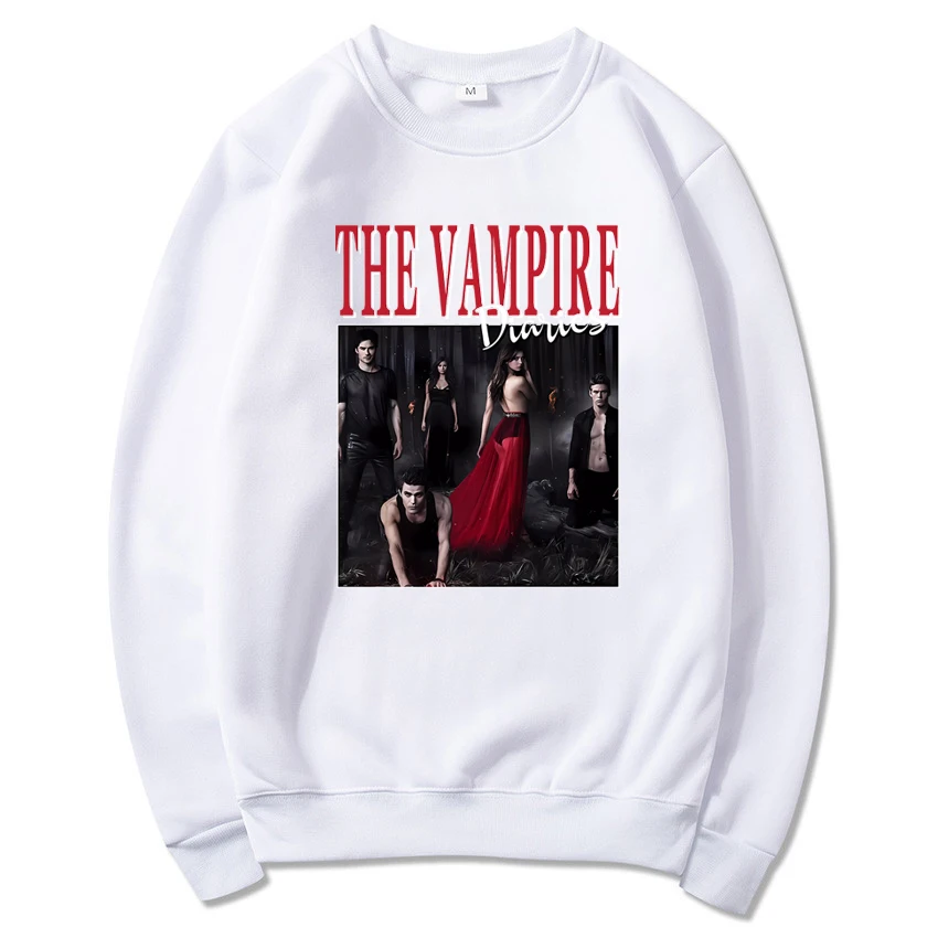 The Vampire Diaries Sweatshirt Stefan and Damon Salvatore Hoodie Mystic Falls Sweater Cool Homage Crewneck Sweatshirt Fans Gift