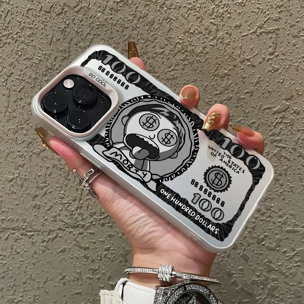 New Money Dollar Phone Case for Apple iPhone 16 15 14 Plus 13 12 Mini 11 Pro Max X Xs XR 8 7 SE Matte Colorful Silver Hard Cover