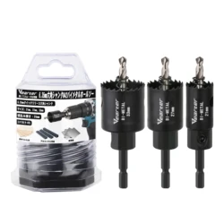 Vearter 3Pcs M42 Bi-Metal HSS Hole Saw 21/27/33mm With 6.35mm Hex Shank For Aluminum Alloy Stainless Steel Iron Wood Plastic