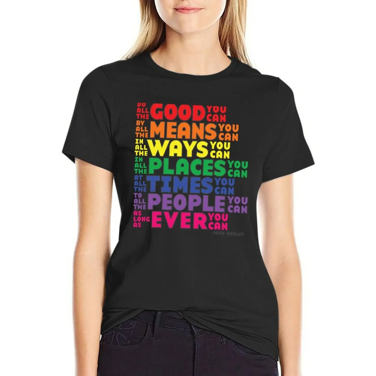 

Do All the Good (Rainbow) T-Shirt animal print shirt for girls quick drying customs tight shirts for Women