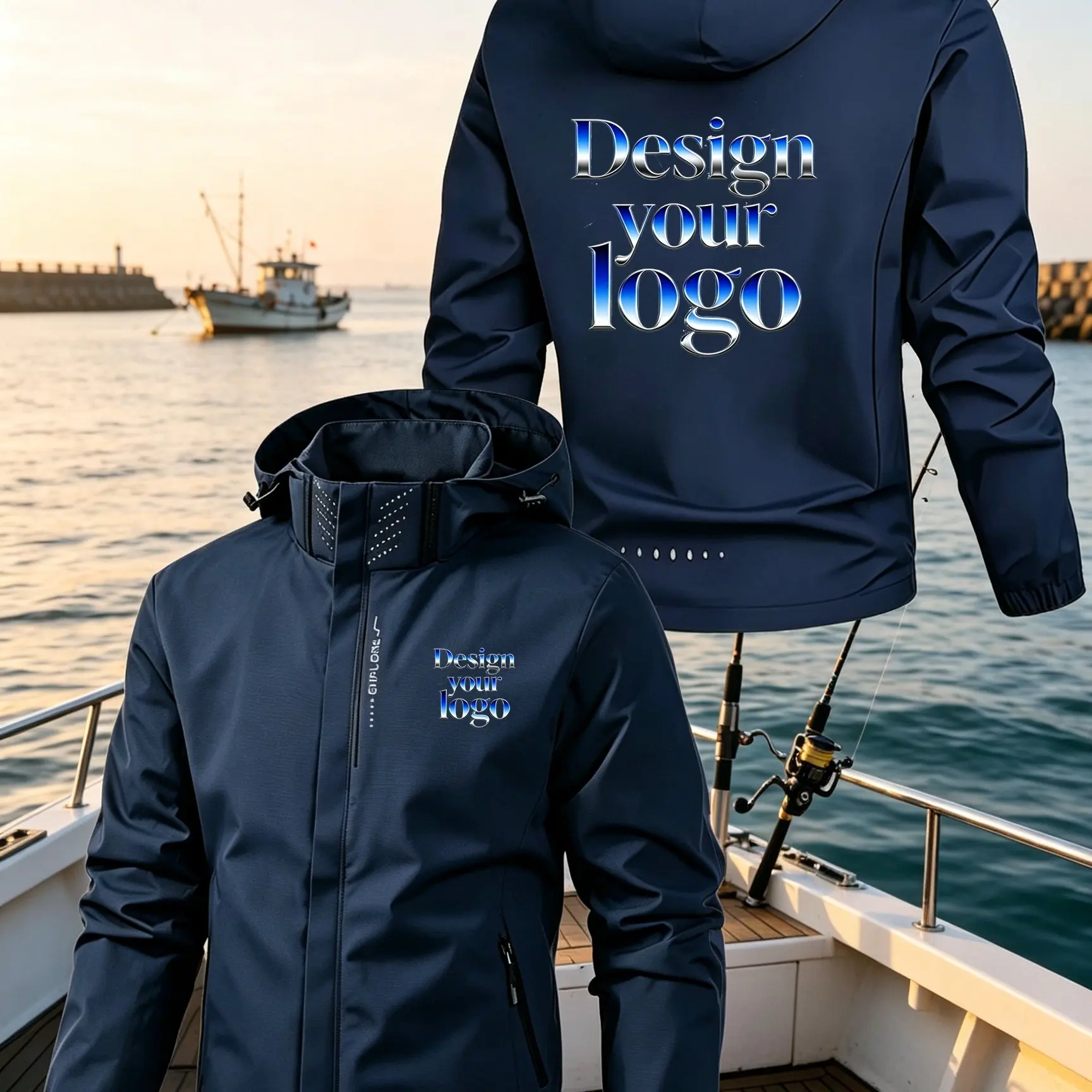 Custom-Made Men's Windproof Hooded Jacket Wear-Resistant Tear-Resistant Material Detachable Hood Suitable for Various Activities