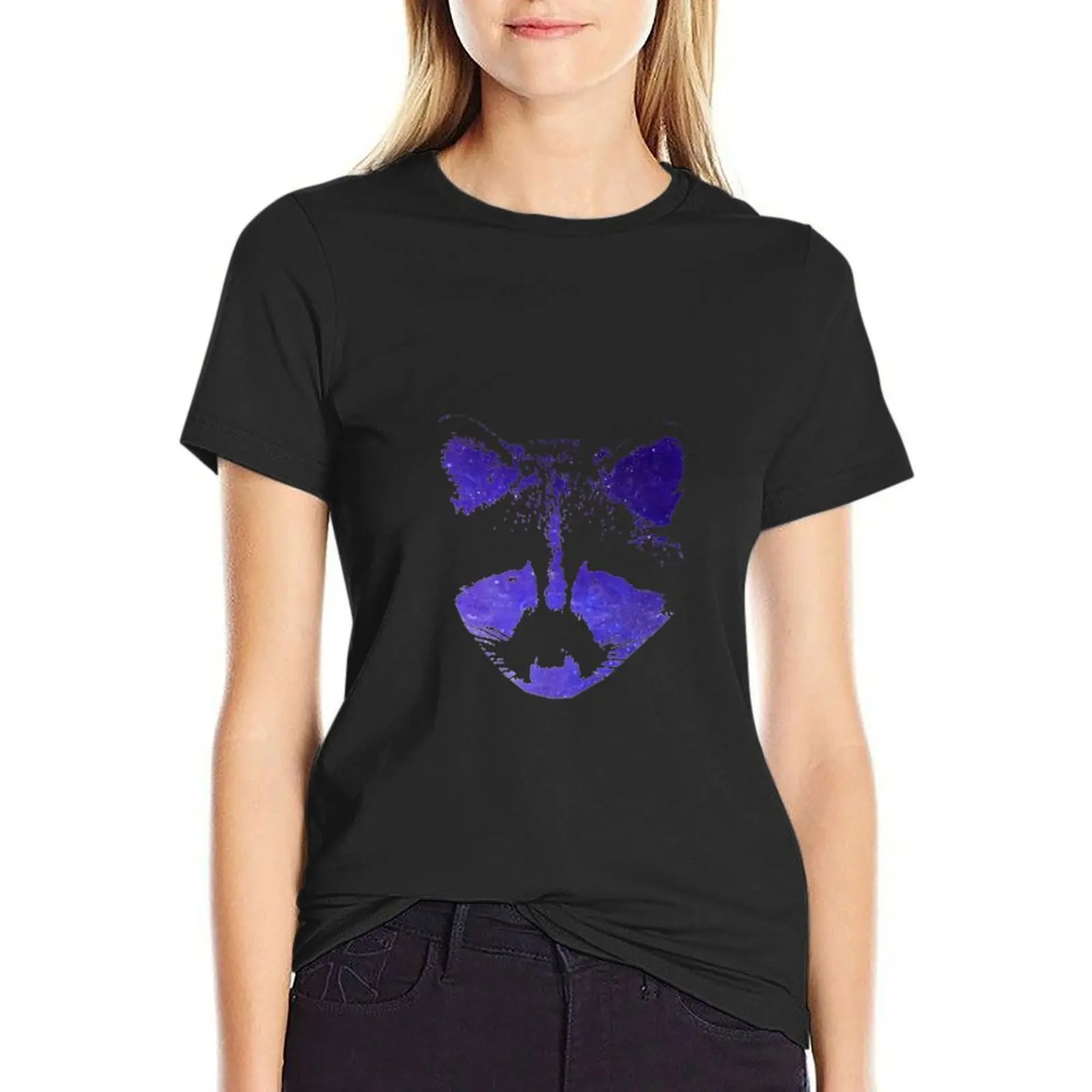 

Cosmic Racoon T-Shirt customizeds funny graphics workout shirts for Women loose fit