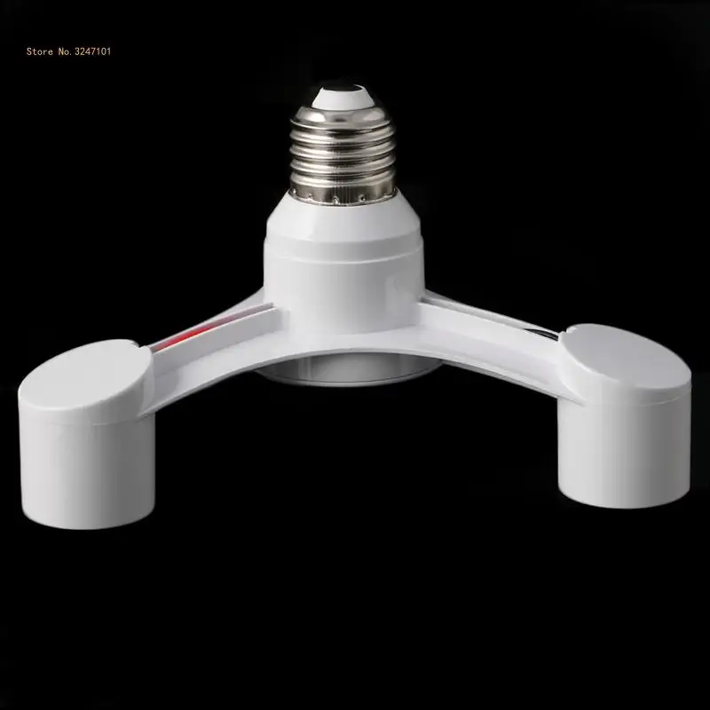 3 In 1 E27 To 3E27 Base Socket Splitter LED Light Lamp Bulb Adapter Holder White Dropship