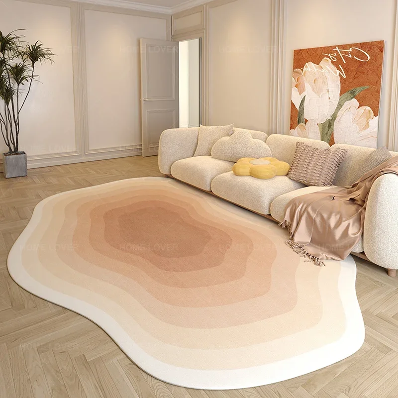 

Fashion Irregular Gradient Fluffy Carpet Creative Decoration Large Rugs for Living Room Soft Bedroom Bedside Area Mats Washable