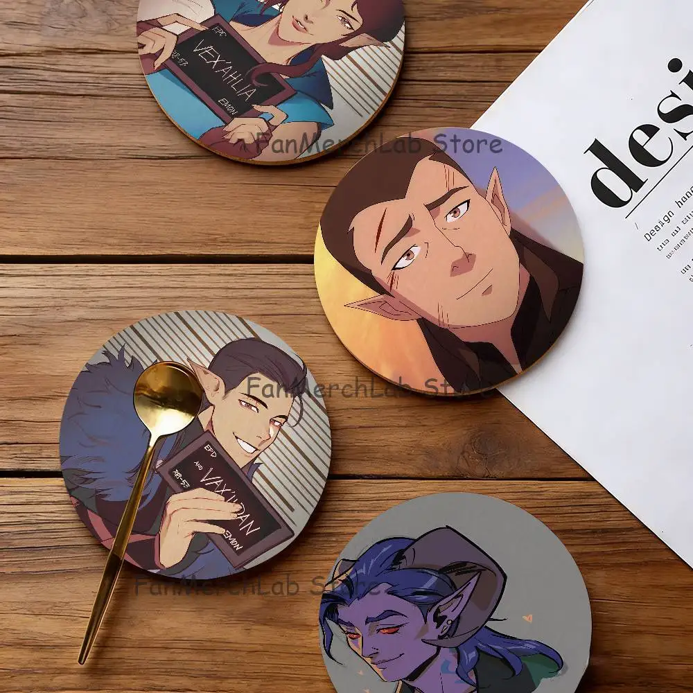 

Cartoon L-Legend V-Vox MachinaS 2D Pattern round Wooden Coaster Decorative Coffee Cup for Use in Coffee Shops Bars Wine Beer