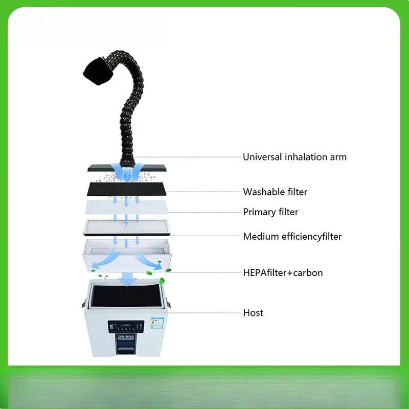 Industrial Portable Soldering Station with Carbon Filter New Condition Gas/Smell/Smog Fume Absorption Air Cleaning Equipment