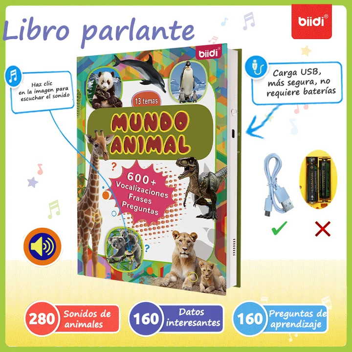 Spanische Punktlesebücher Kinder Frühpädagogisches Spielzeug Montessori Intelligentes Multifunktionsbuch für Kleinkinder Lernen Spanisch