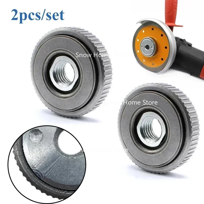 M14 Thread 115mm/125mm Angle Grinder Inner Outer Flange Nut Set Tools Power Replacement For Bosch Metabo Makita
