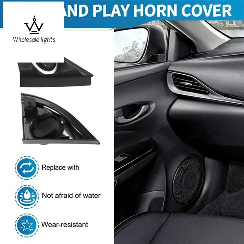 

4X Car Door Panel Audio Horn Cover Tweeter Triple-Cornered Speaker Loudspeaker Cover For Toyota Vios Yaris 2013-2019