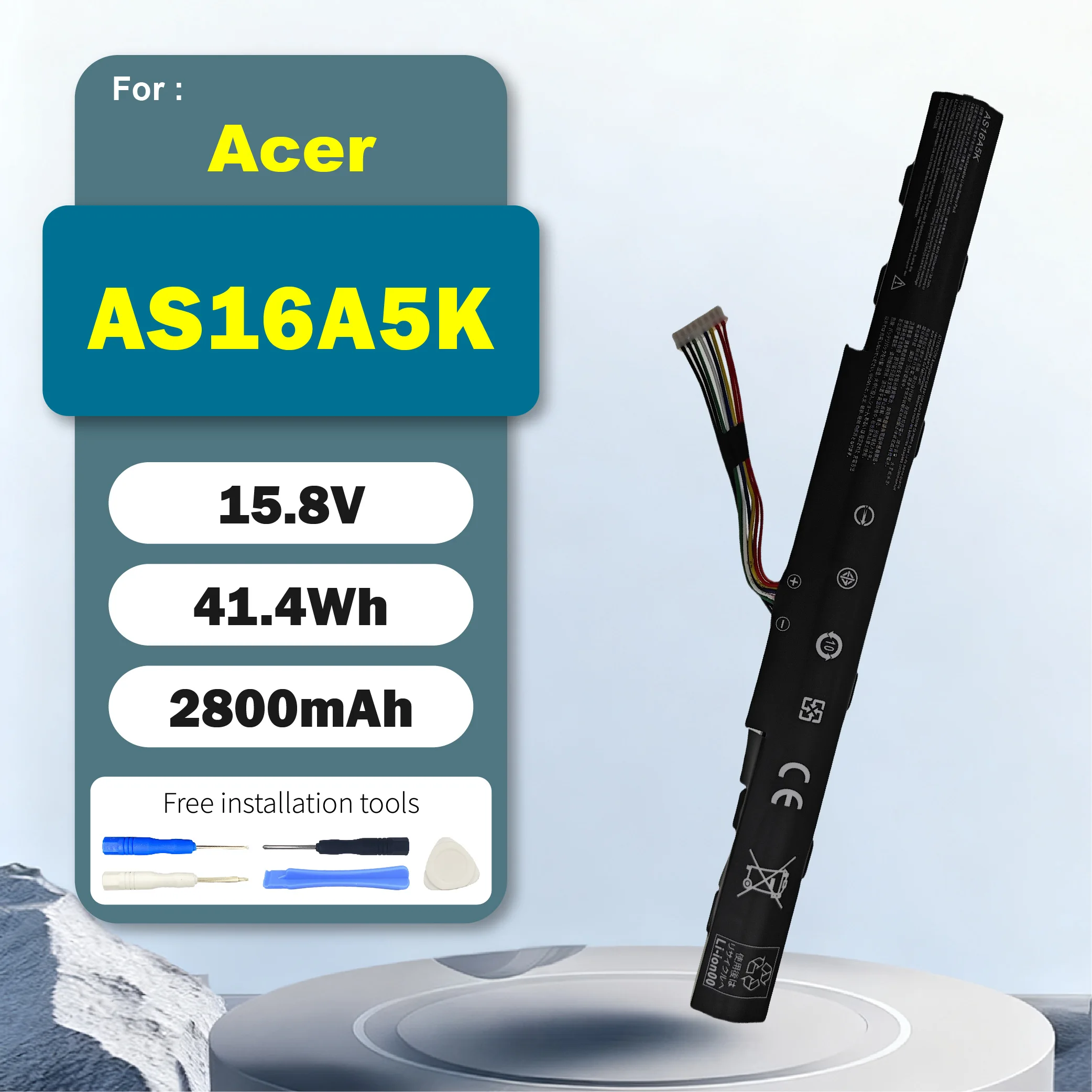 AS16A5K 14.8V 41.4Wh Battery for Acer Aspire E5-523 E5-553 E5-576 E5-774G N16Q2 E5-576G AS16A7K AS16A8K 4ICR19/66 N16Q1 N16Q2