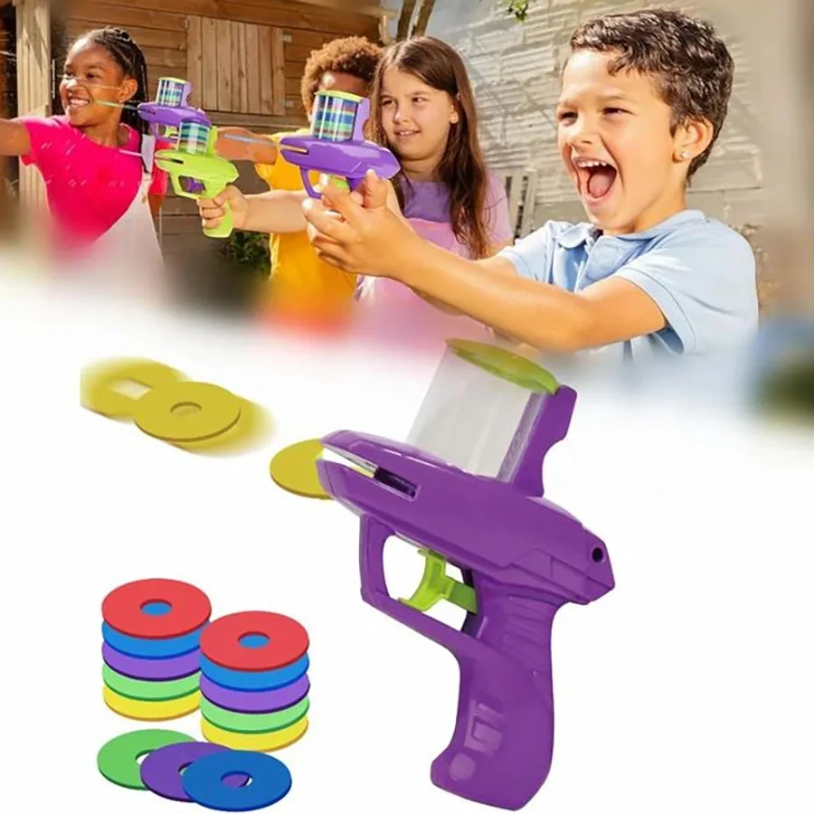 Flying saucer radish soft bomb launcher children's toy flying saucer gun parent-child interactive two-player battle outdoor acti