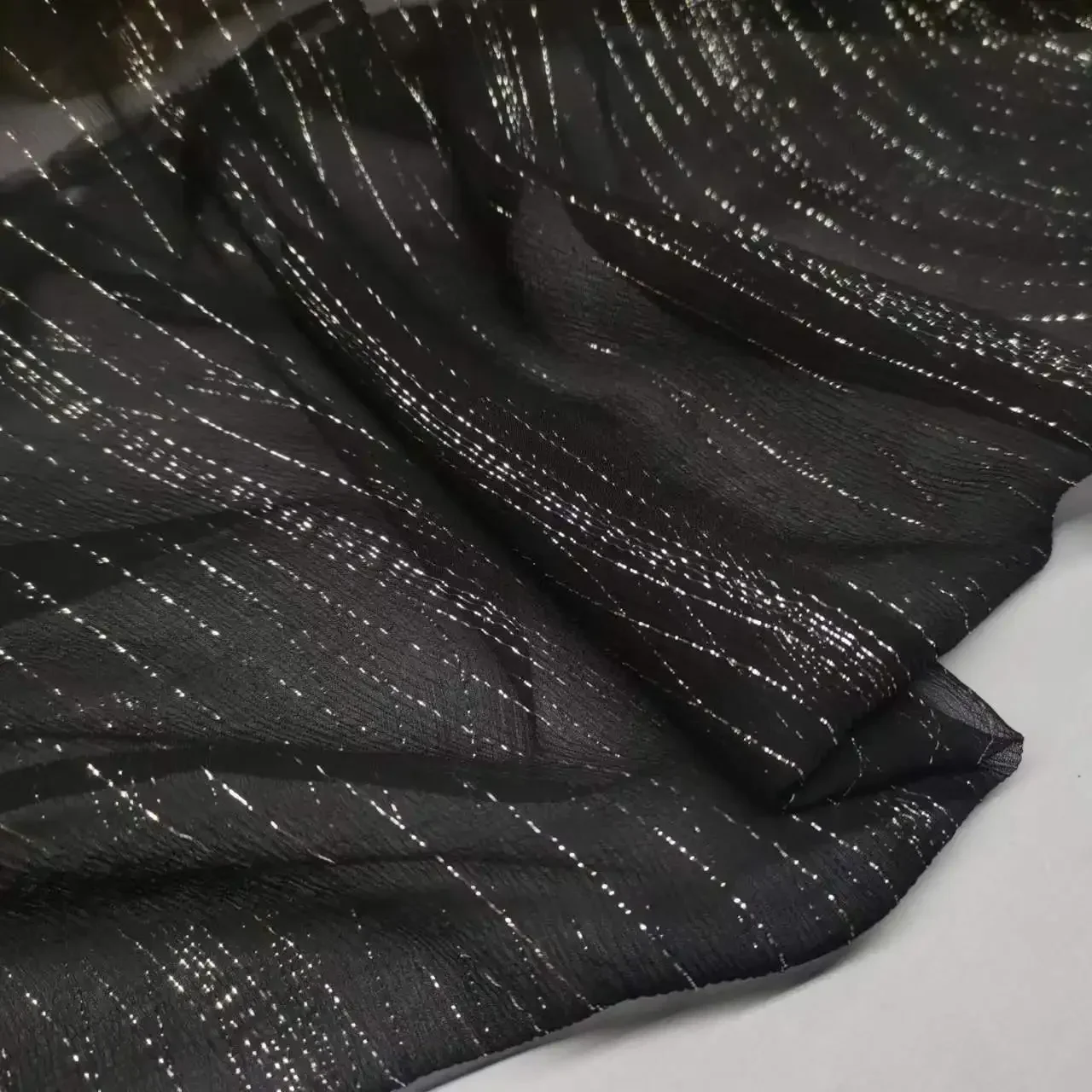 Vestido de seda brillante, tela fina de seda brillante de Jacquard metálico colorido para bufanda de vestido