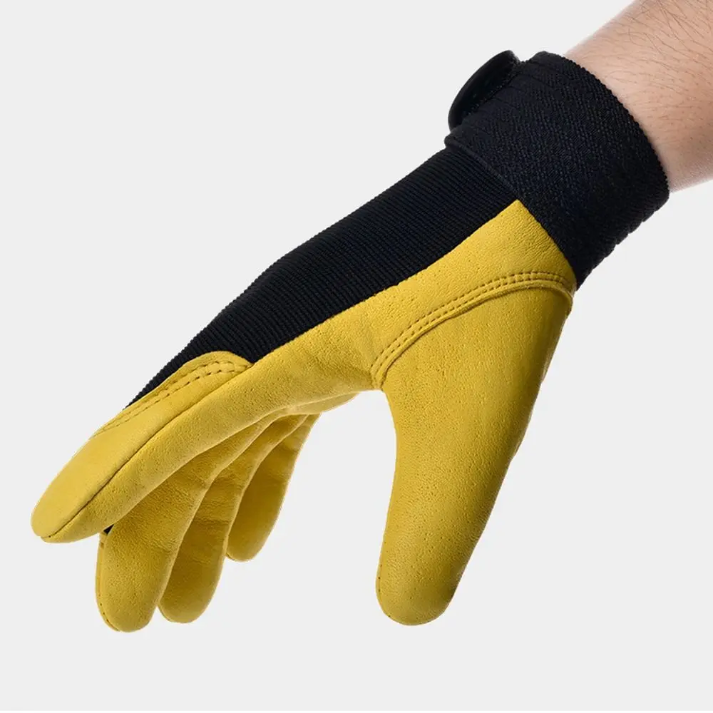 Thickened Labor Insurance Gloves Wear-Resistant Flex Grip Leather Work Gloves Comfortable Industrial Gloves Machine Repair
