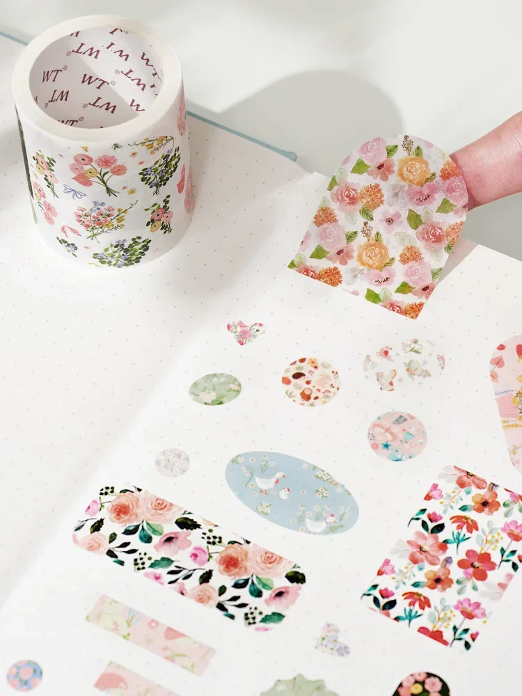 

WT Высеченный журнал ПЭТ-лента Цветок Универсальный Washi Ins Wind Set