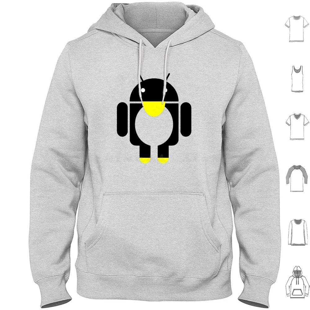 Linux Tux Penguin Android Hoodie Cotton Long Sleeve Tux Linux Penguin Android Pc Computer Geek Geeky Nerd Nerdy Internet