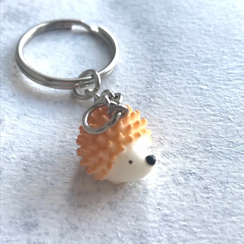 Cute hedgehog small keyring gift hedgehog lover small thoughtful gift autumn y2k fashion keyring women 2022 trending