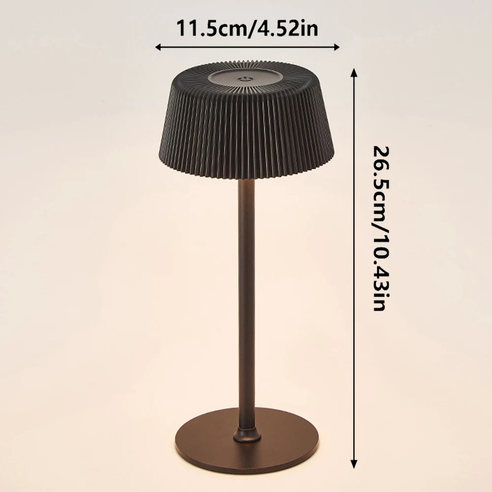 LED Wireless Bottle Table Lamp Touch Control of 3 Colors Rechargeable Reading Lamp for Restaurant Hotel Bar Bedroom Decor Light