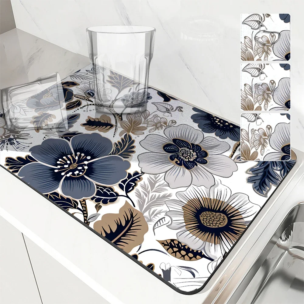 Absorbent Mat Plant Flower Draining Mat Kitchen Tableware Drying Tableware Non-slip Carpet Tableware