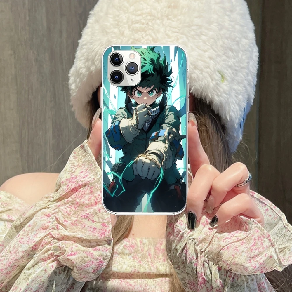 Hero Midoriya Izuku Cell Phone Case for iPhone 15 14 13 12 11 X XR XS 8 Pro Max Plus Mini Clear Transparent Phone Cover Shell