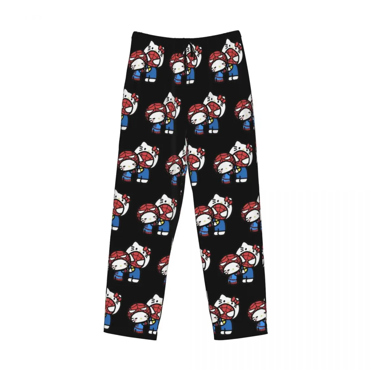 Pantalones de pijama con estampado personalizado de Hello Kitty Spider-man, animación para hombres, nuevos pantalones para dormir con bolsillos