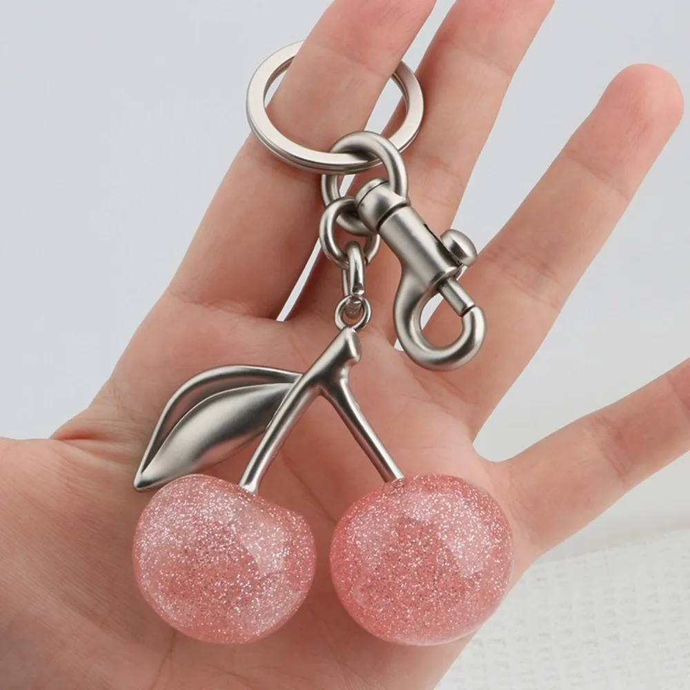 

Брелок с розовой вишней, подвесной подвесной вишневый декор, подвесной кулон с вишневым шармом, уникальный подвесной кулон с вишней