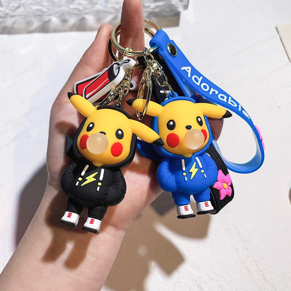 Pokemon Action Figure toy Pikachu pvc Keychain Pokémon Keychain Backpack Pendant Model Car Keychains Accessories Toy Kid Gift