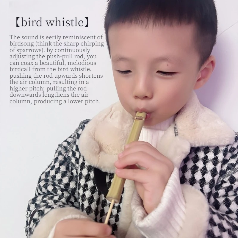 Mini Bird Call Whistle Bamboo-made Imitation Bird Sound Flute Portable Kids Musical Instrument Educational Outdoor Park Toy Gift