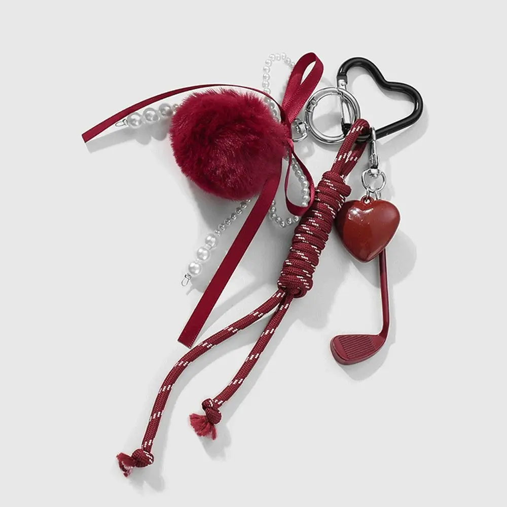 

Cute Woven Rope Bow Keychain Sweet DIY Plush Pendant Heart Bag Keyrings