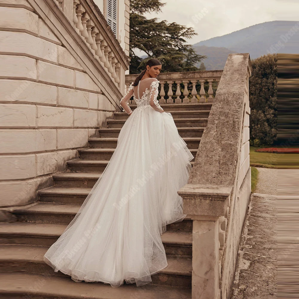 Querida colar feminino vestidos de casamento elegante sem mangas a linha vestidos de noiva princesa festa vestidos de novias 2025 personalizado