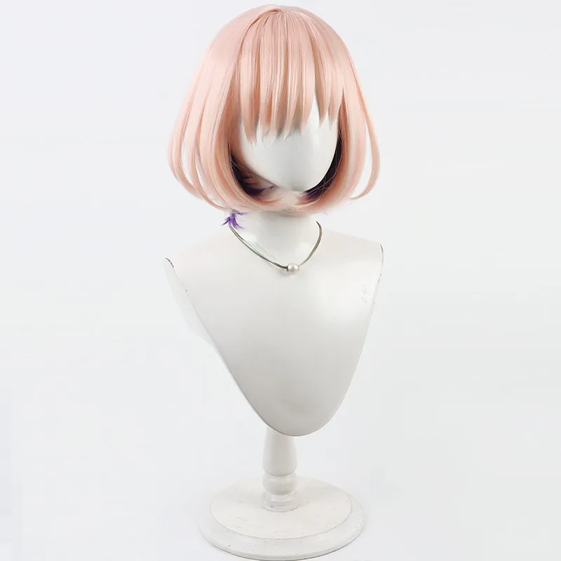 Game Mash Kyrielight Cosplay Wig Pink Short Cosplay Hair For Comicon Party Adult Women Men